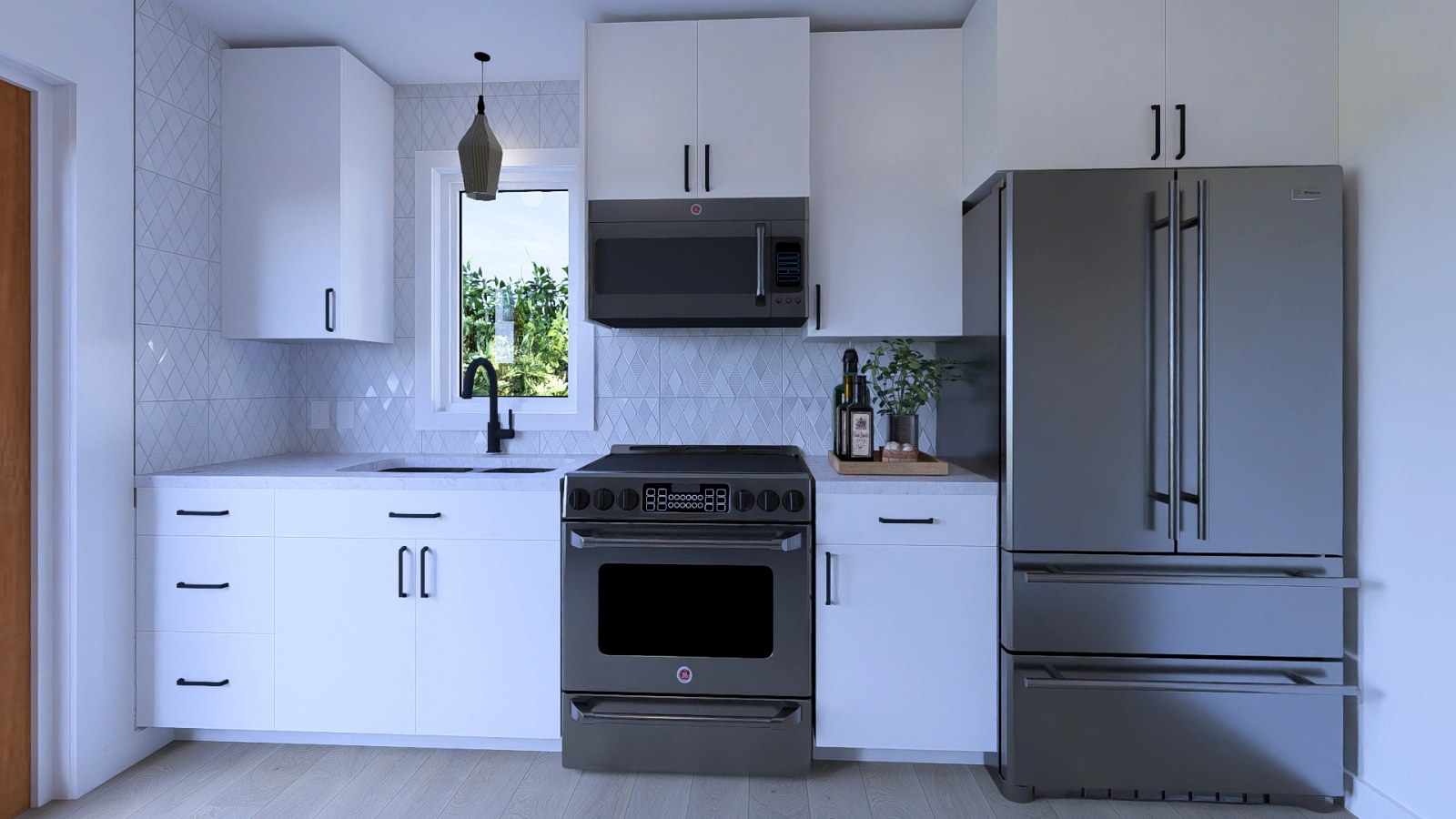 Modern ADU kitchen interior with full-size appliances